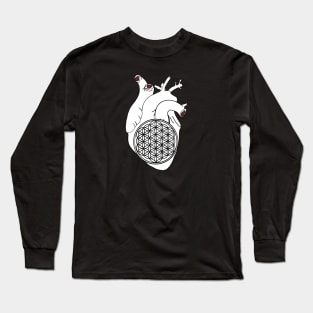 Heart with flower of life Long Sleeve T-Shirt